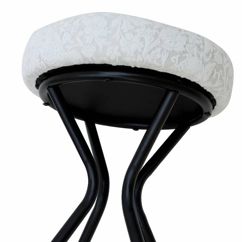 Modern Backless Bar Stools Set of 2, Round Upholstered Counter Stools