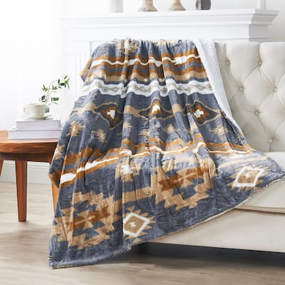 Fauxfur Southwest Throw with Sherpa Backing
