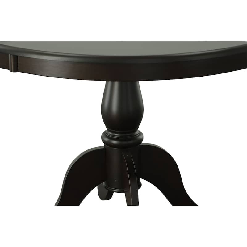 Round Solid Top Pedestal Dining Table - 42" - Espresso Brown