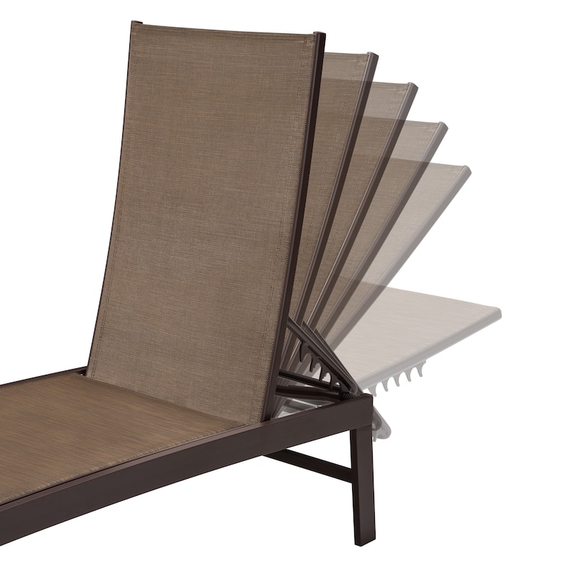 Outdoor Aluminum Chaise Lounge Chairs and Side Table, Sun Lounger with Adjustable Backrest