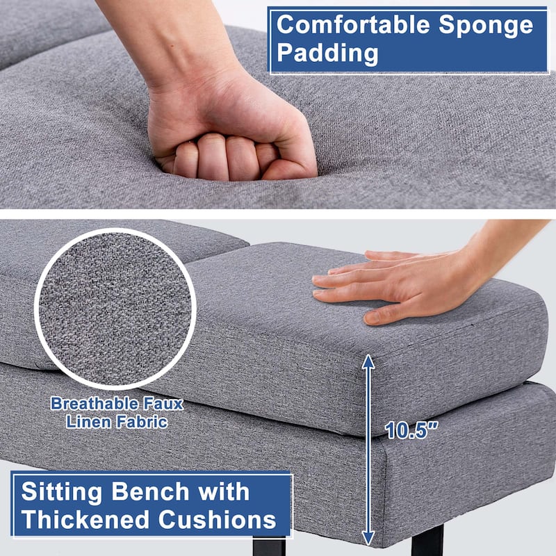 Costway Waiting Room Bench Seating with Metal Frame Leg Upholstered - See Details
