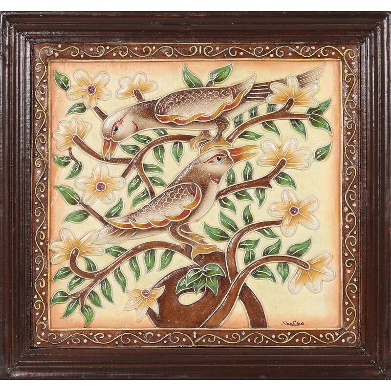 Novica Handmade Bird Song Marble Wall Art