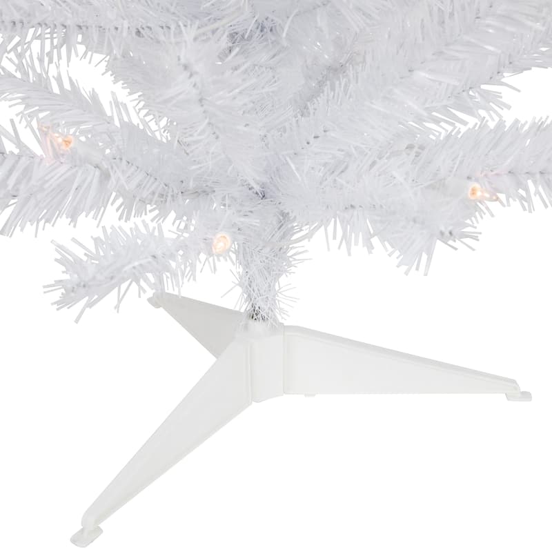 3' Woodbury White Pine Slim Artificial Christmas Tree, Clear Lights - 3 Foot