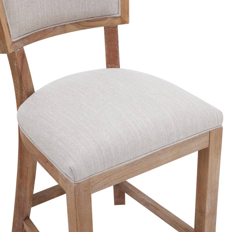 26.5" Barstool Set with Back Upholstered Dining Chair, Wooden Frame High Bar Chair for Home Bar, Kitchen Counter (Set of 2)