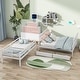 preview thumbnail 3 of 7, White Twin Over Full Pine Bunk Bed with Staircase Storage, Drawers, Convertible