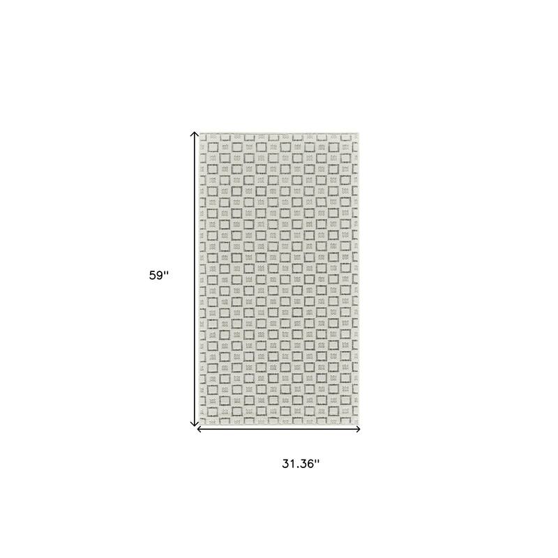 Elto Sleek Geometric Weather Resistant Current & Stylish Outdoor Rug
