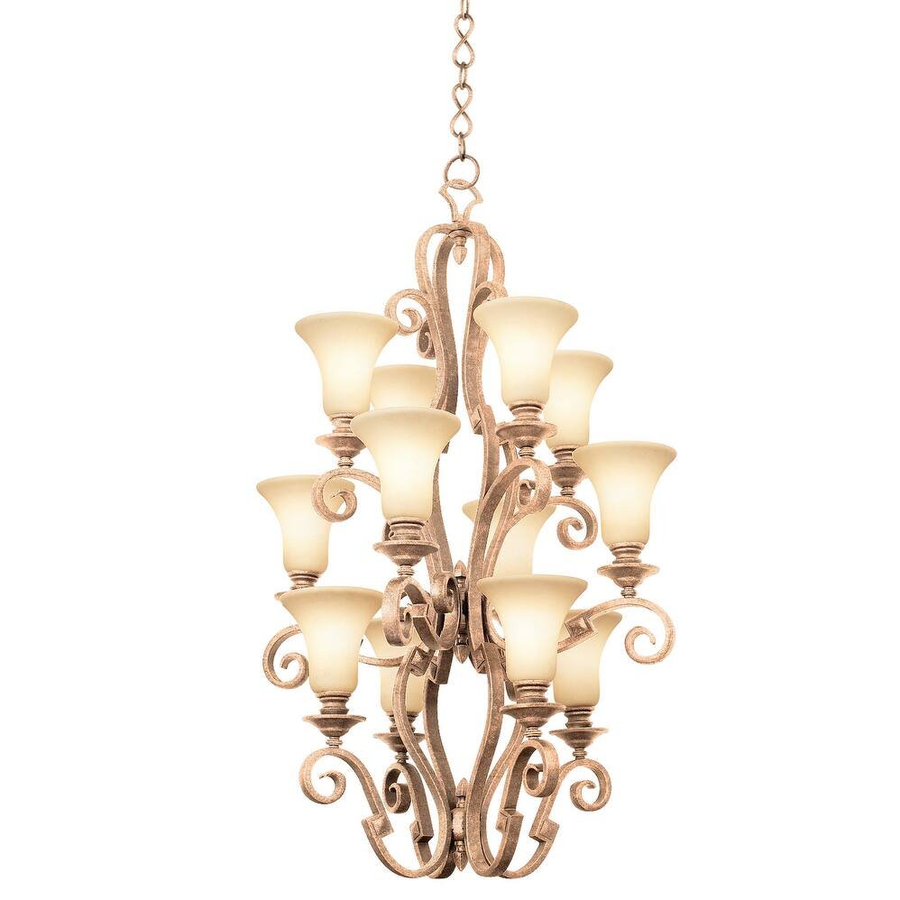 Kalco 4039MG/1577 12 Light Foyer Pendant Ibiza Modern Gold - Exact Size