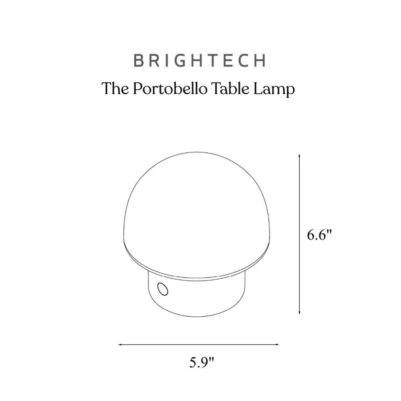Portobello 6.6 in Matte Black Modern Portable Indoor/Outdoor Integrated LED Bedside Table Lamp with Built-In Dimmer