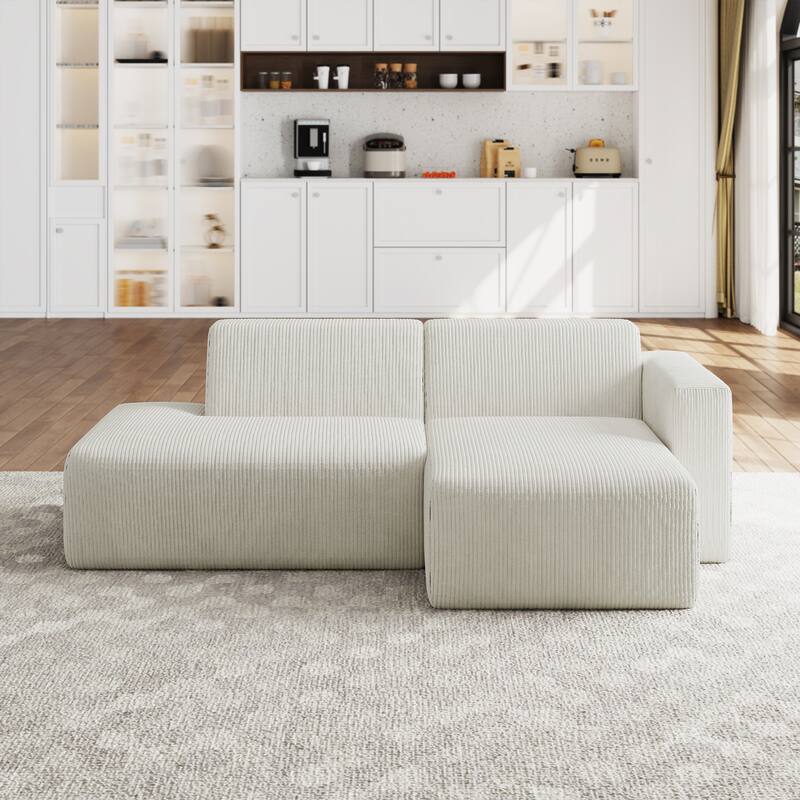 Oversized Corduroy Modular Sectional Fabric Sofa Set