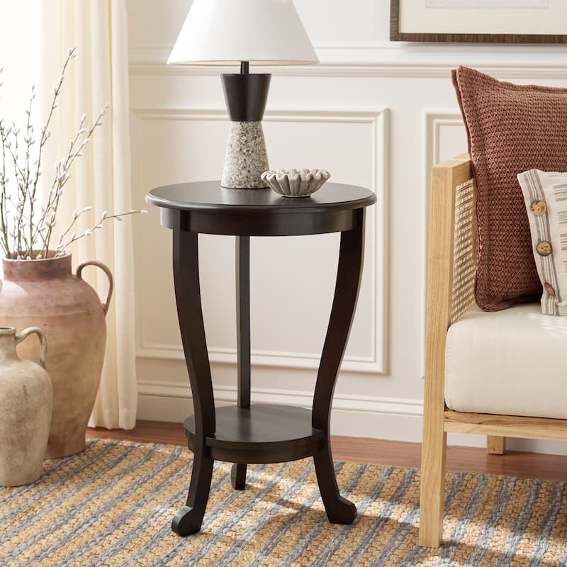 SAFAVIEH Carlotta Grey Pedestal Side Table - 18.1" x 18.1" x 26" - 18"W x 18"D x 26"H