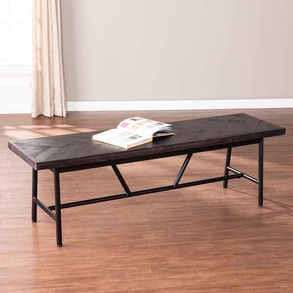The Gray Barn Hawthorn Farmhouse Black Wood Dining Bench On Sale Overstock 30742485