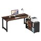 preview thumbnail 11 of 9, 70.8 Inches L-Shaped Executive Desk with Drawer and File Cabinet