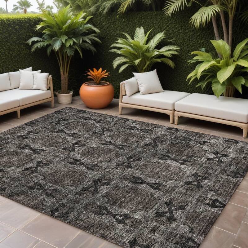 Alriso Botanic Elegance Weather Resistant Timeless Fusion Outdoor Rug - 9' X 12' - Multi