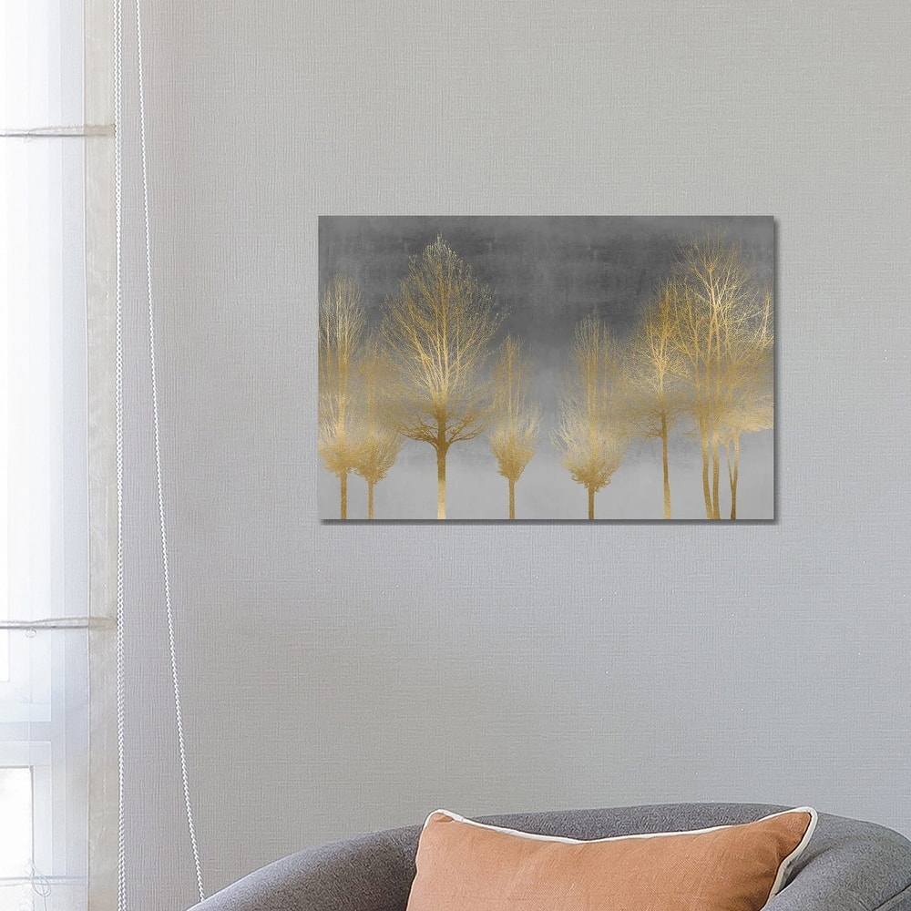 iCanvas "Gold Forest On Gray" by Kate Bennett Canvas Print
