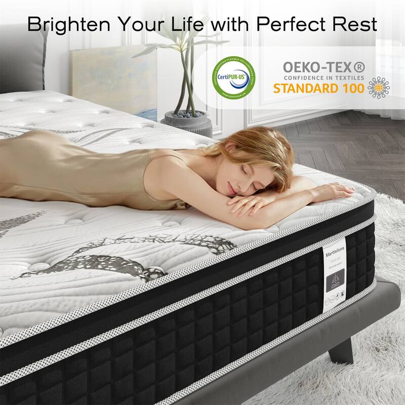 EVLWZL 12-Inch Gel Memory Foam Hybrid Mattress – Twin/Full/Queen/King, Breathable, Medium Firm, USA Made