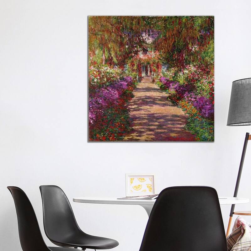 iCanvas "A Pathway in Monet's Garden, Giverny, 1902" by Claude Monet Canvas Print - 37x37x1.5