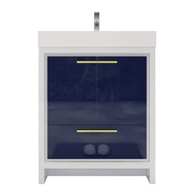 Dove 30'' Freestanding Vanity with Reinforced Acrylic Sink