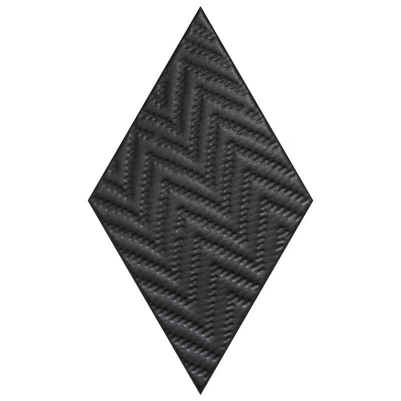 Merola Tile Rhombus Black 5-1/2" x 9-1/2" Porcelain Floor and Wall Tile