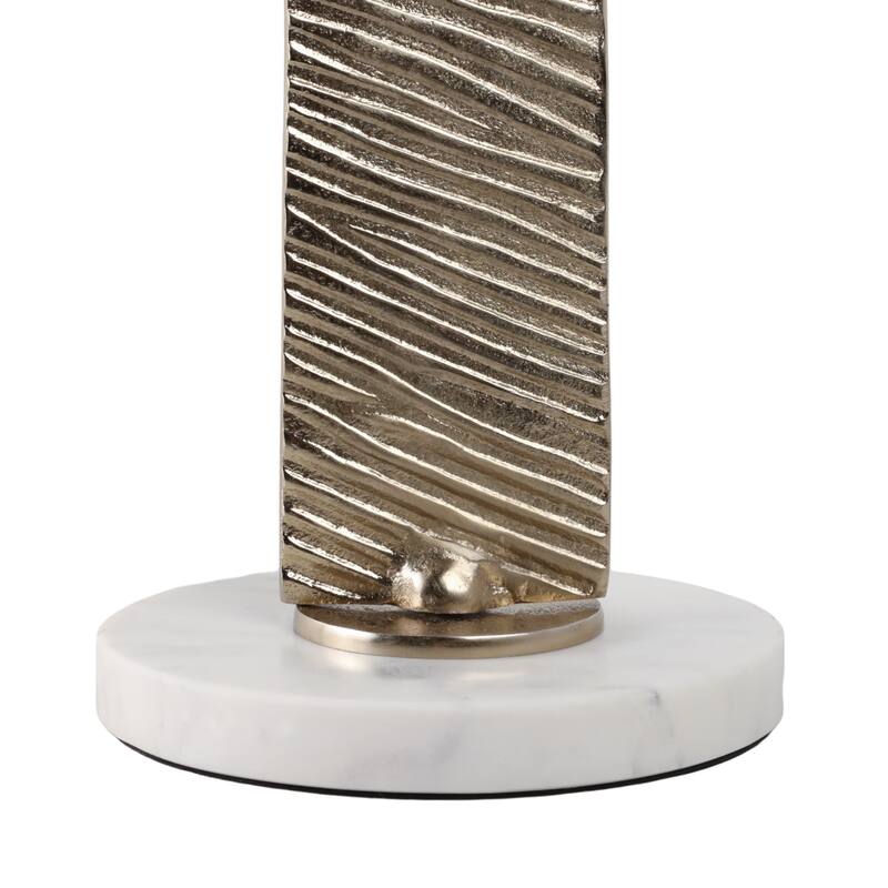 Marble Top Twisted Metal Base End Table - 24"