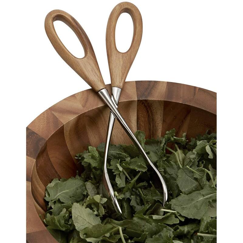 Nambe Curvo Salad Scissors - Brown