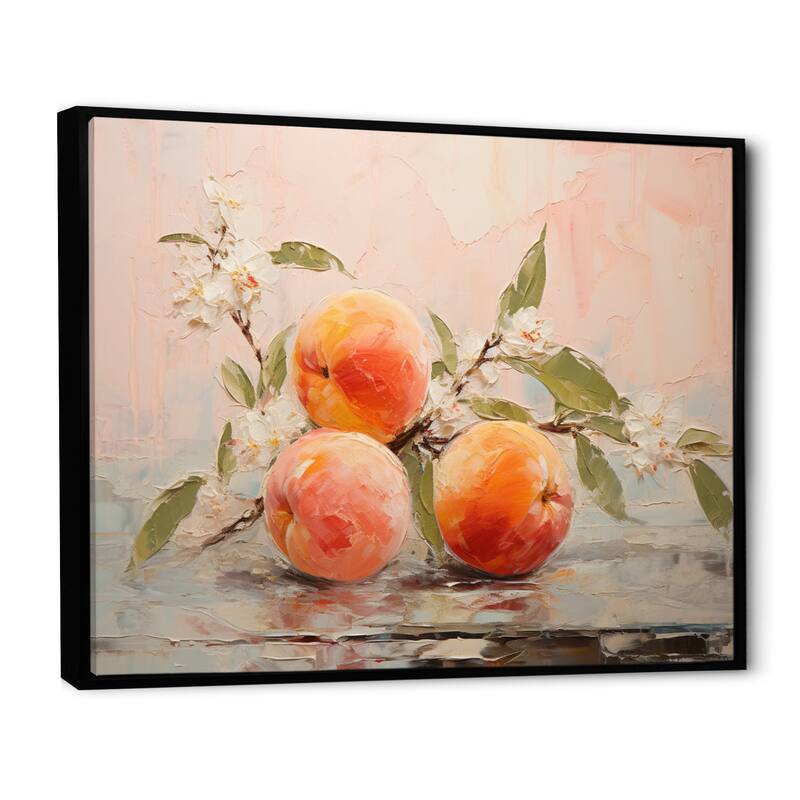 Designart "Fruit Abstract Peach" Food & Beverage Framed Canvas Prints