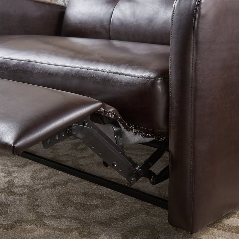Halima Faux Leather 2-Seater Recliner Club Chair by Christopher Knight Home