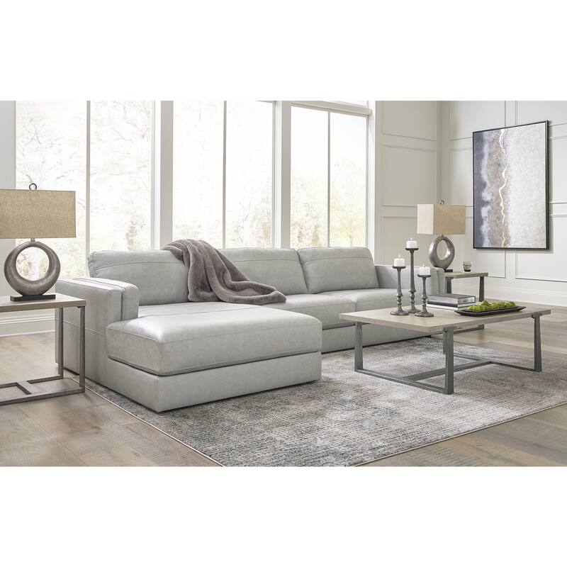 Signature Design by Ashley Amiata Gray 2-Piece Sectional with Chaise - 137"W x 68"D x 33"H