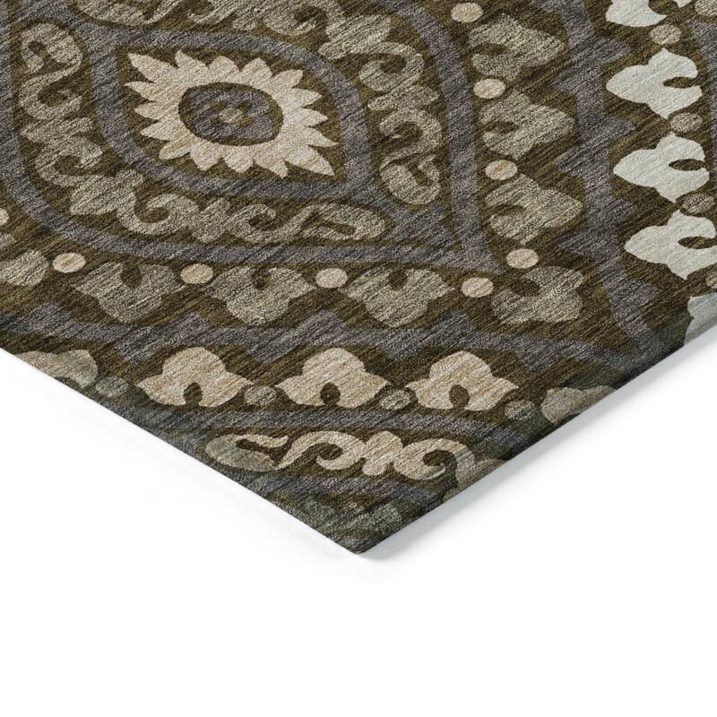 HomeRoots Floral Transitional Rectangle Outdoor Rug