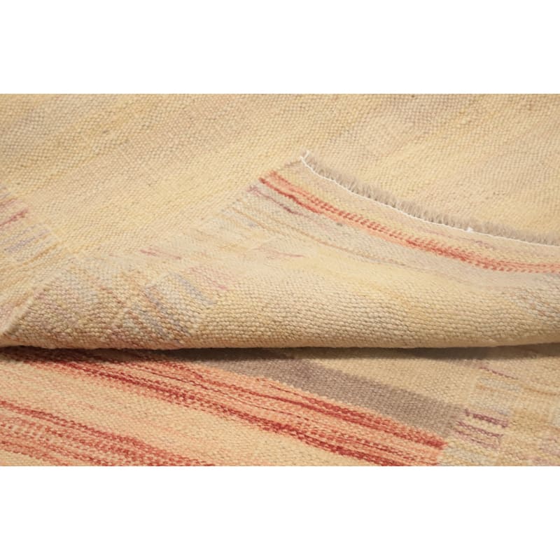 Hand Woven Oriental 100% Wool Carpet Southwestern Geometric Multi-Colored Kilim Runner Rug - 8' 4'' X 2' 1''