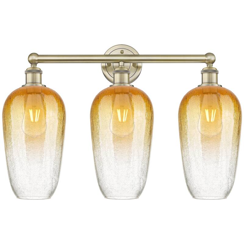 Innovations Lighting Endless Possibilities Edison - Brookhaven Flute - 3 Light 25" Bath Vanity Light - Antique Brass/Amber