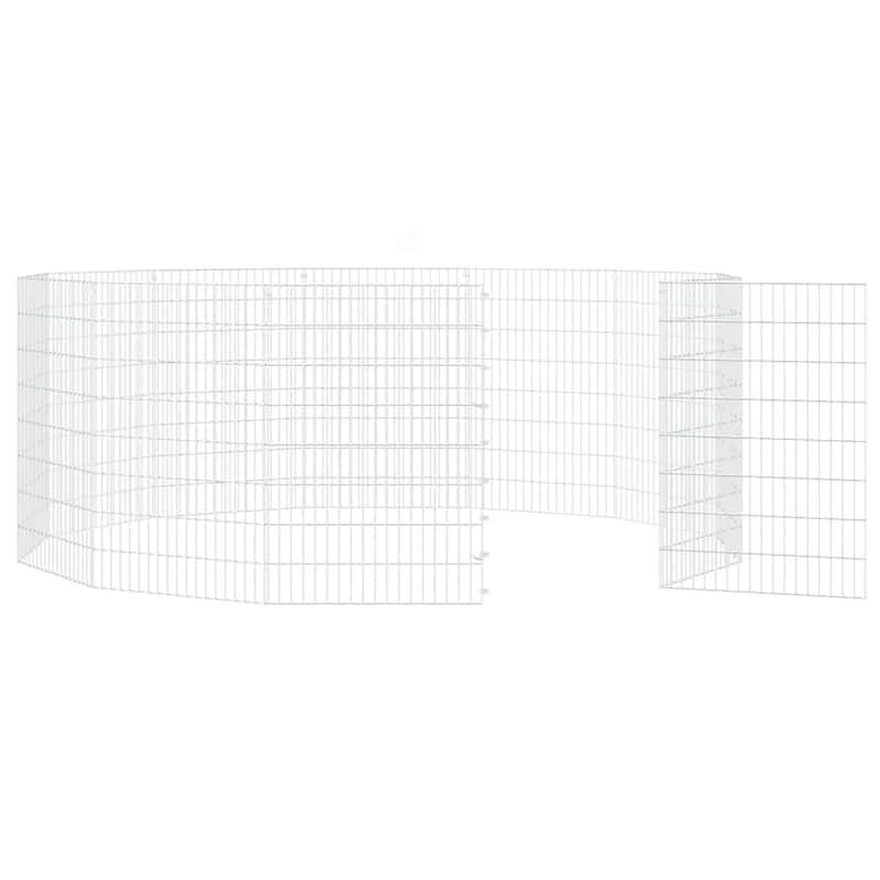 vidaXL Free Range Animal Enclosure Rabbit Hutch Free Range Pen Galvanized Iron