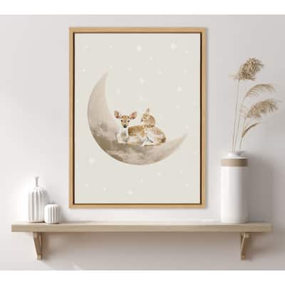 Kate and Laurel Sylvie On the Moon Framed Canvas by July Art Prints