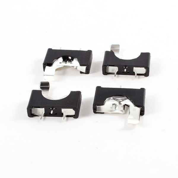 Unique Bargains 4PCS Black Plastic Button Coin Cell Battery Sockets Holder for CR2025