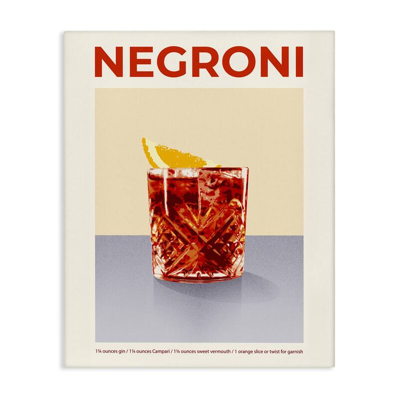 Stupell Negroni Classic Cocktail Canvas Wall Art Design By Victoria Barnes - 36 x 48