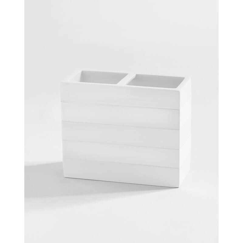 Kassatex Cabana White Bath Accessory collection - Toothbrush Holder