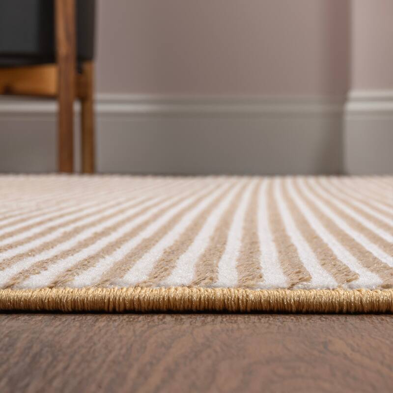 JONATHAN Y Athens Modern Minimalist Pinstripe High-Low Rug