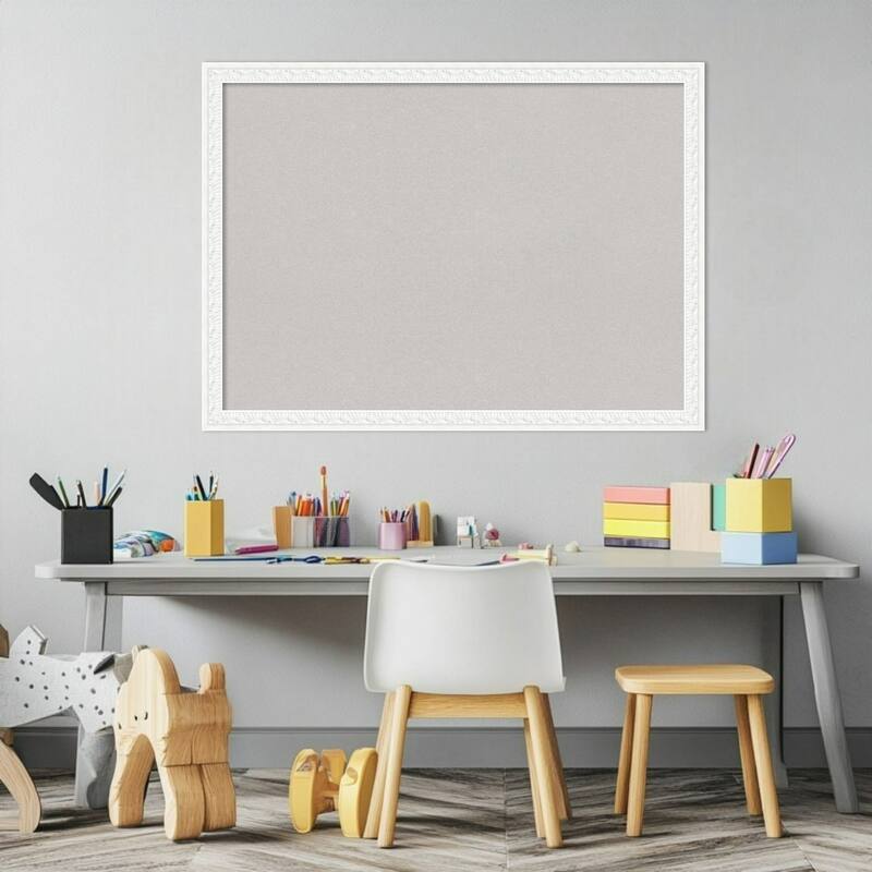 Bethany White Wood Framed Cork Board - Bulletin Board, Organization Board, Pin Board