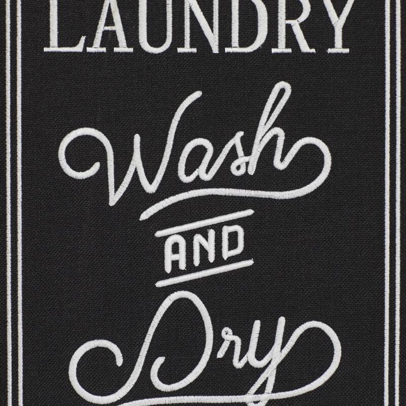Linen Fabric Sign Laundry Wall Decor - Set of 2 Black - Roche River Decor