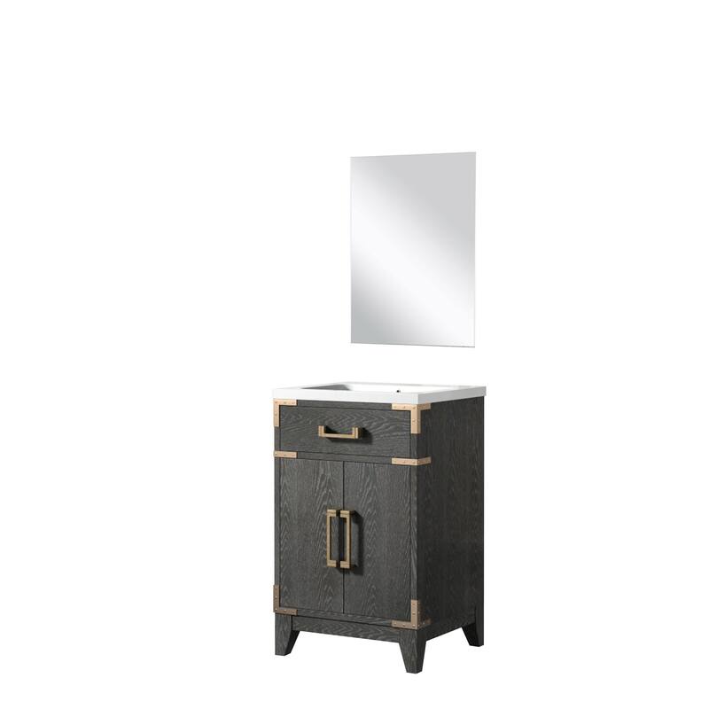 20-inch Bathroom Vanity with Acrylic Top, Soft Close Cabinet, and 18" x 24" Mirror - Polished Surface