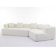 preview thumbnail 14 of 14, Creamy White Upholstered Sectional Sofa Modular 3 Seat Curved Sofa Couch - 3 Seater