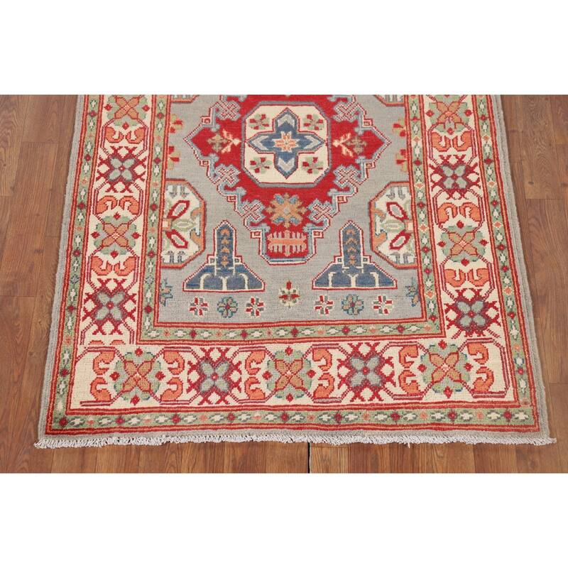 Kazak Foyer Rug Handmade Home Decor Wool Carpet - 3'5" x 4'9"