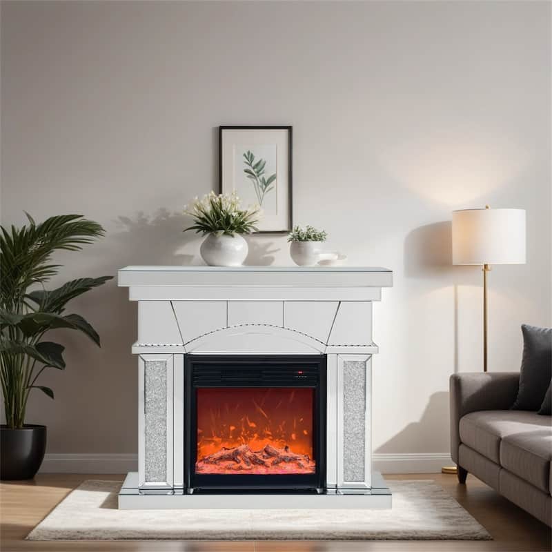 Dome Door Acrylic Mirror Fireplace Cabinet,TV Fireplace Cabinet