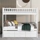 preview thumbnail 2 of 7, Modern Style Full Over Full Size Wooden Bunk Bed with Twin Trundle Lower Bunk and 3 Drawers, Easy Assembly