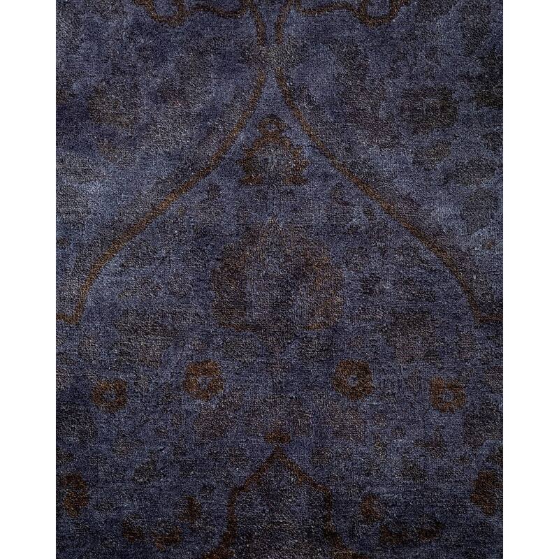 Overton Hand Knotted Wool Vintage Inspired Modern Contemporary Overdyed Purple Area Rug - 8' 1" x 10' 1"