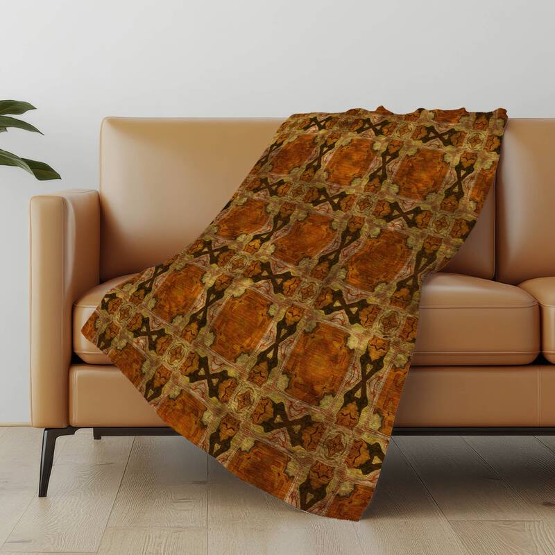 Premium Machine Washable Boho Moroccan Sherpa Throw Blanket