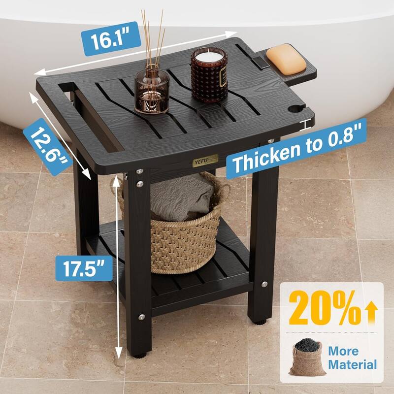 HIPS Shower Bench, 2 Tier Bathroom Chair Seat with Non-Slip Feet