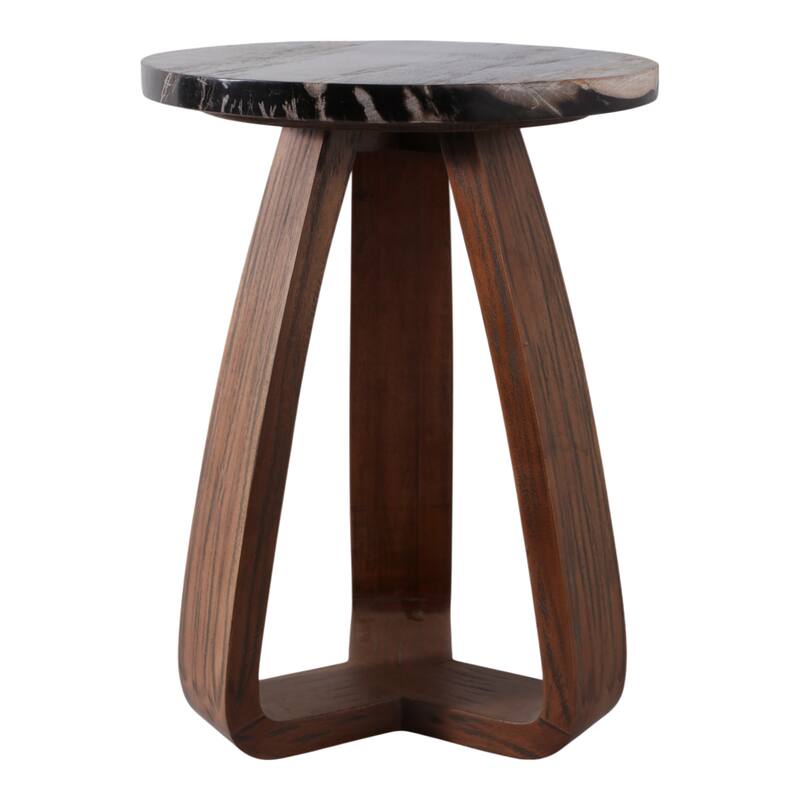 Modern Wood Accent Table Wood with Sculptural Tripod Base - 16" x 16" x 22"