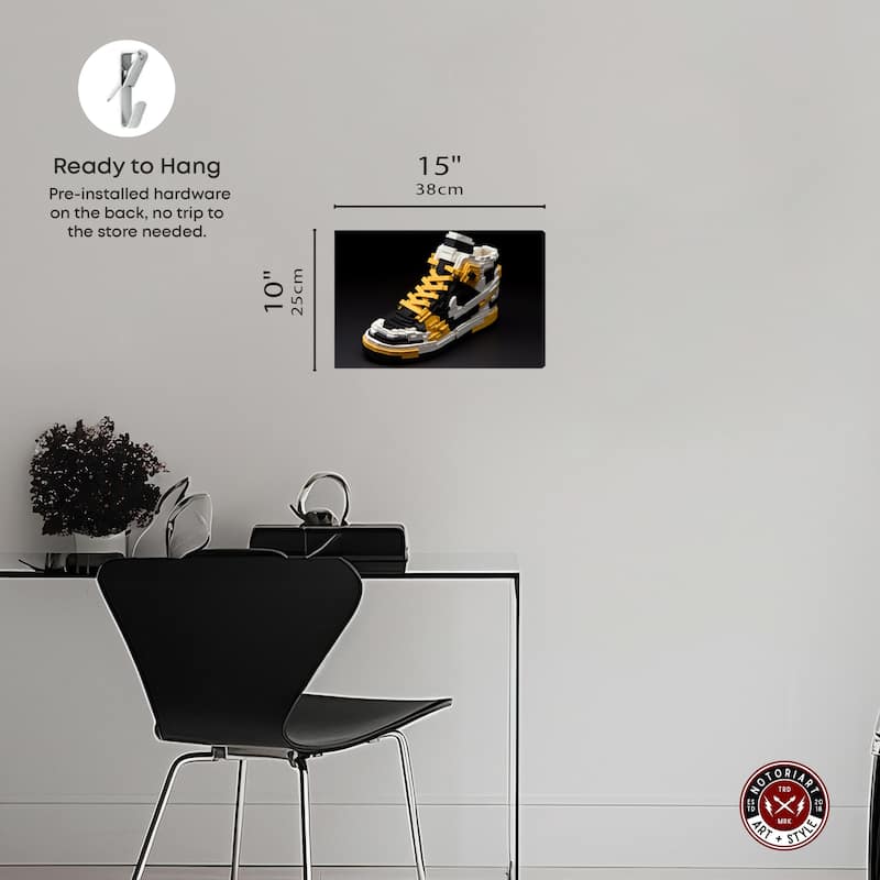 Notoriart Toy Sneaker Black Gallery Wrapped Sneaker 1 Piece Canvas Wall Art