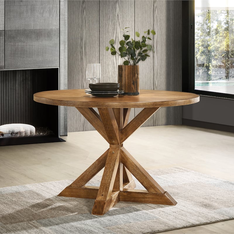 Roundhill Furniture Windvale 5-pc. Cross-back Wood Dining Set