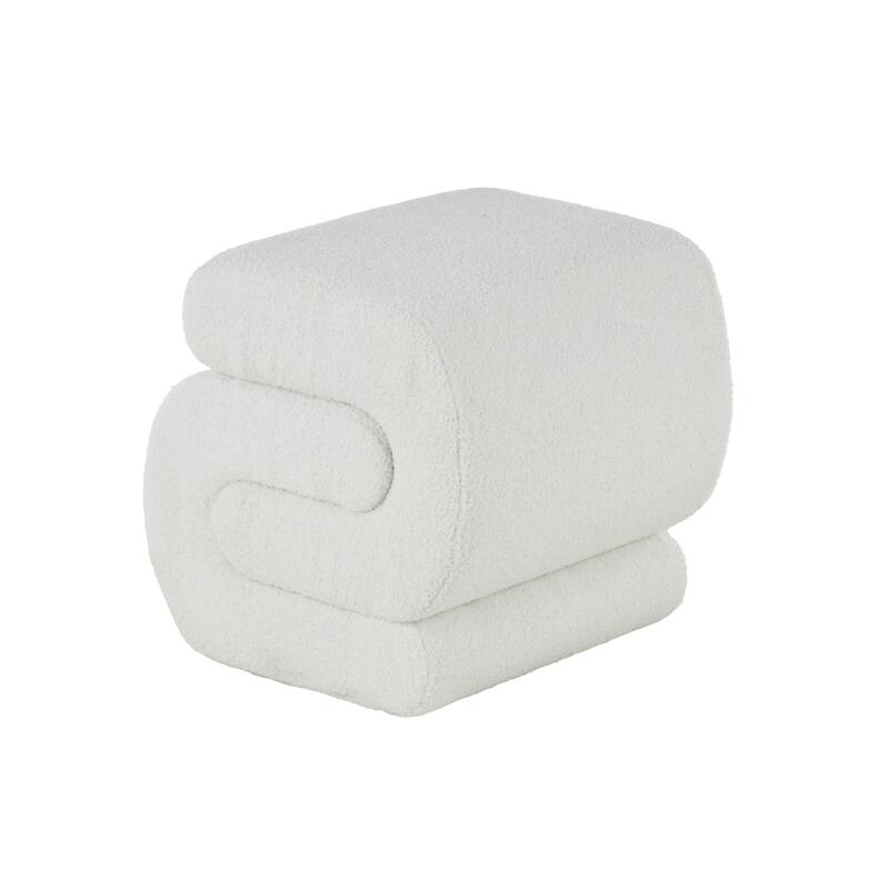 Polyester S- Shaped Ottoman with Connected Arches - White, Gray or Copper - Roche River Decor